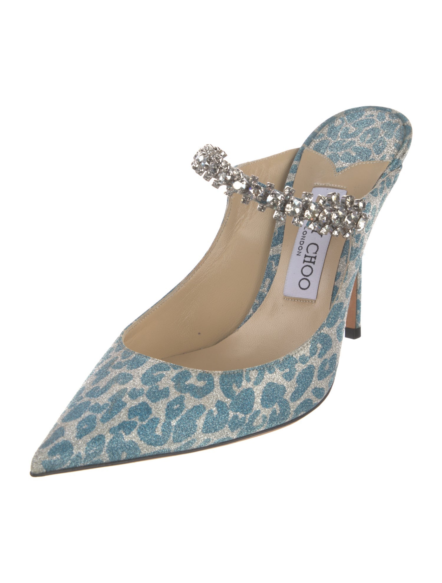 Jimmy Choo Glitter Animal Print Mules