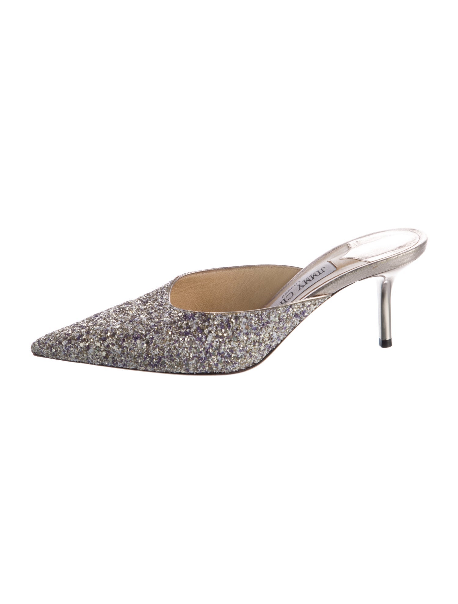 Jimmy Choo Glitter Glitter Accents Mules