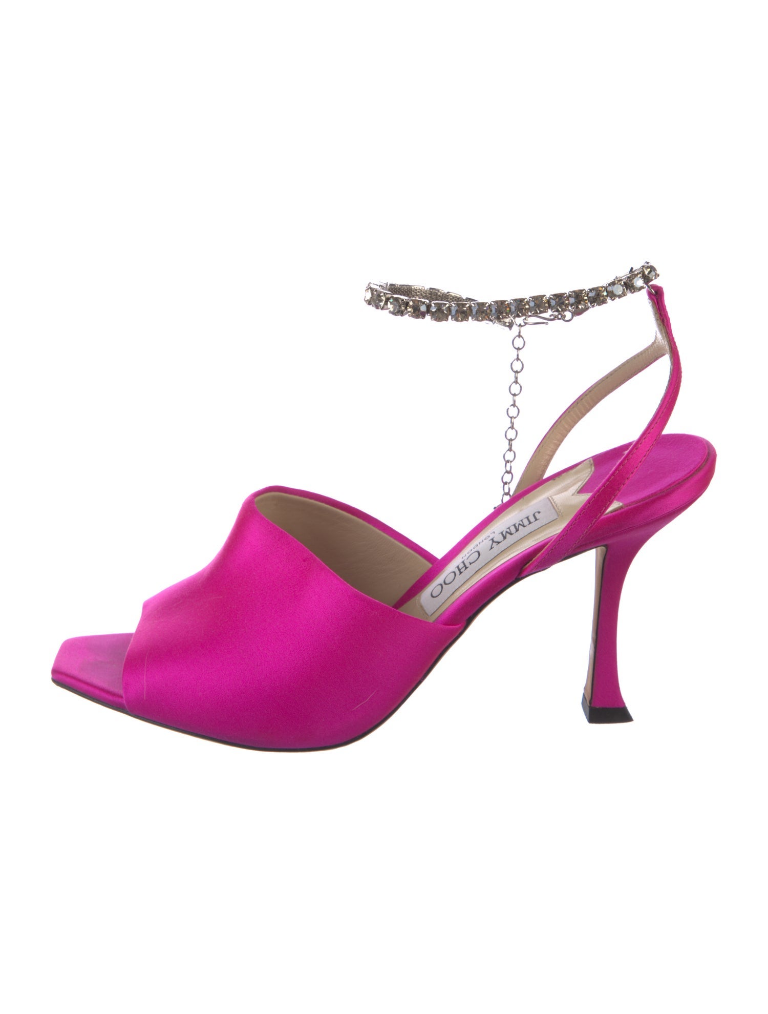 Jimmy Choo Satin Crystal Embellishments Sandals