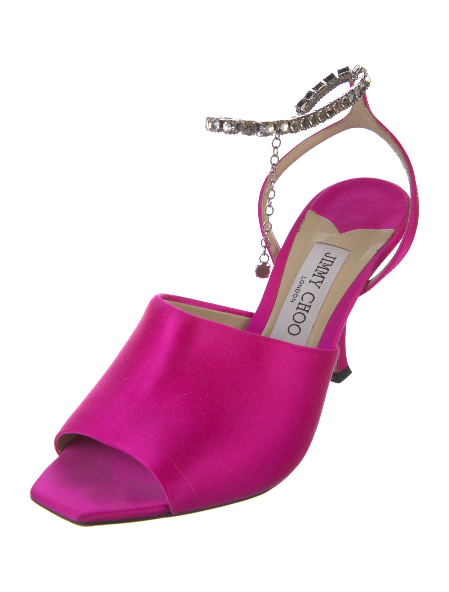 Jimmy Choo Satin Crystal Embellishments Sandals