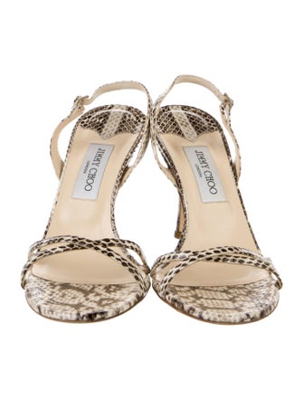 Jimmy Choo Snakeskin Animal Print Slingback Sandals