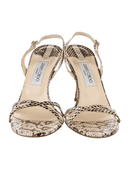 Jimmy Choo Snakeskin Animal Print Slingback Sandals