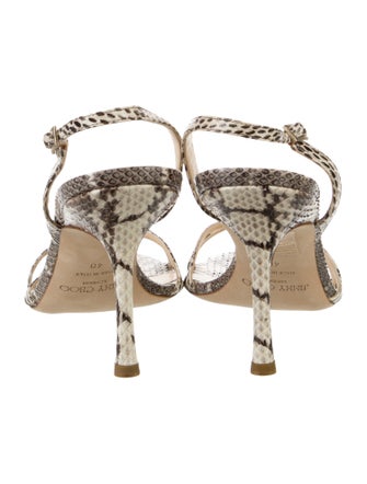 Jimmy Choo Snakeskin Animal Print Slingback Sandals