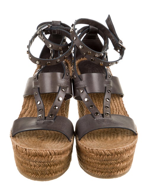 Jimmy Choo Leather Studded Accents Espadrilles
