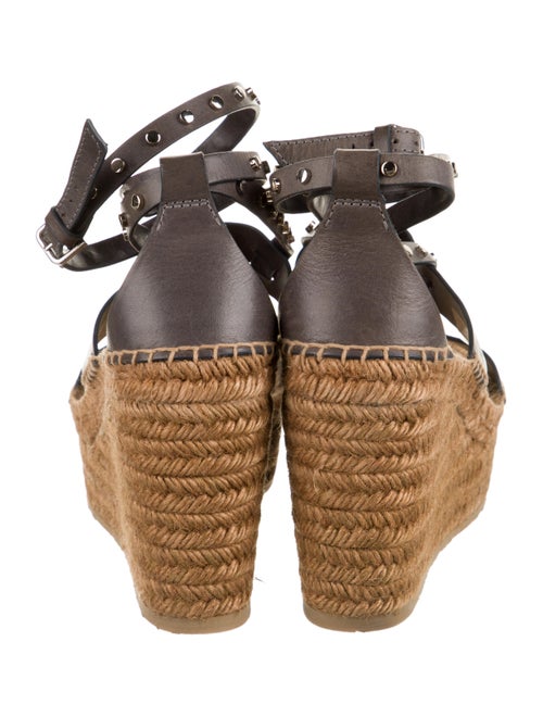 Jimmy Choo Leather Studded Accents Espadrilles