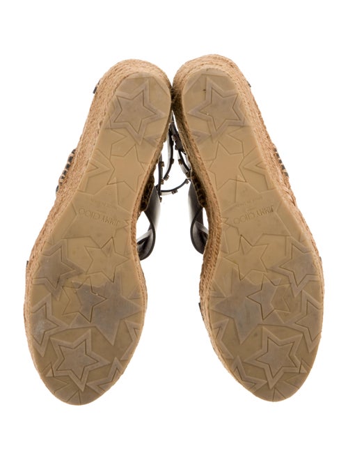 Jimmy Choo Leather Studded Accents Espadrilles