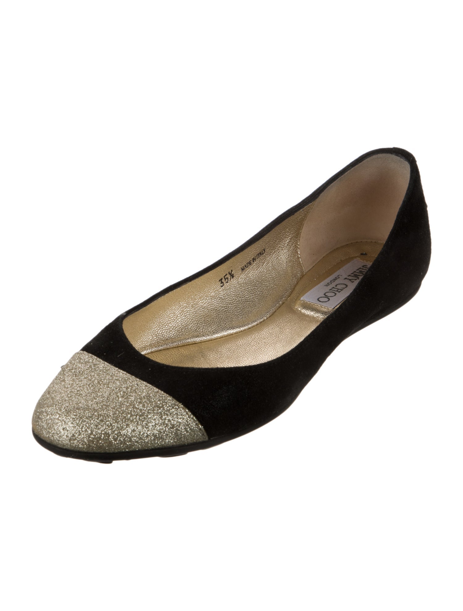 Jimmy Choo Suede Colorblock Pattern Ballet Flats