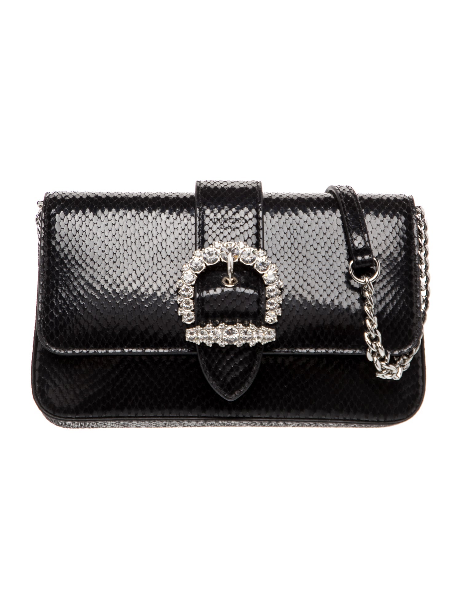 Jimmy Choo Leather Snakeskin Cheri Chain Wallet