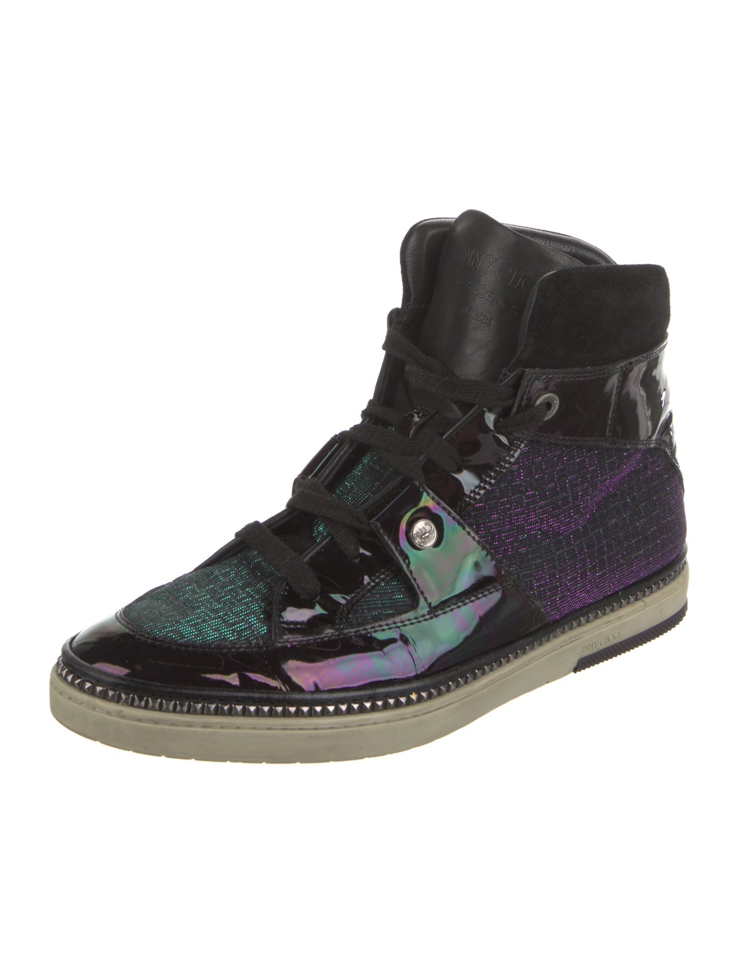 Jimmy Choo Printed Glitter Accents Sneakers