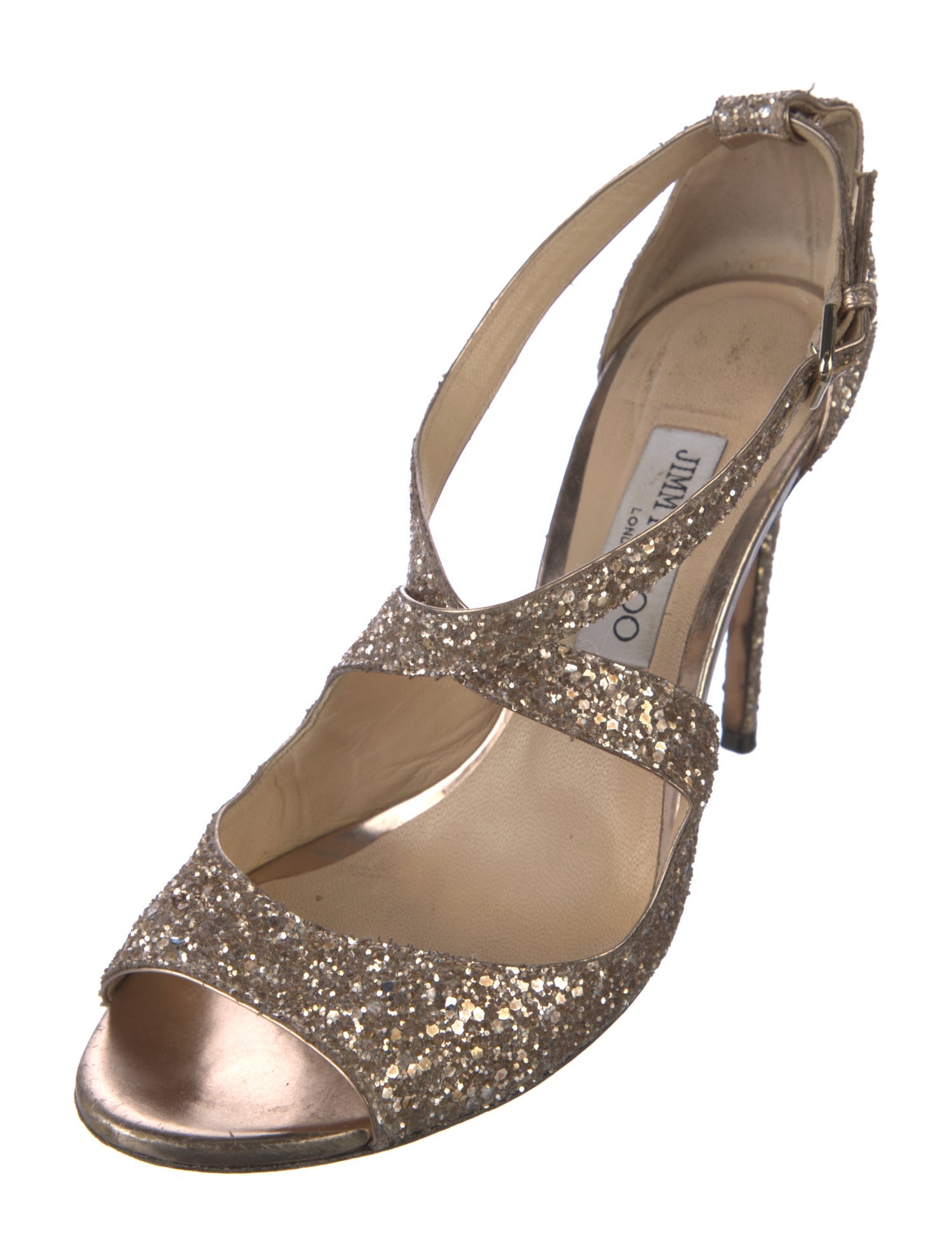 Jimmy Choo Glitter Glitter Accents Slingback Sandals