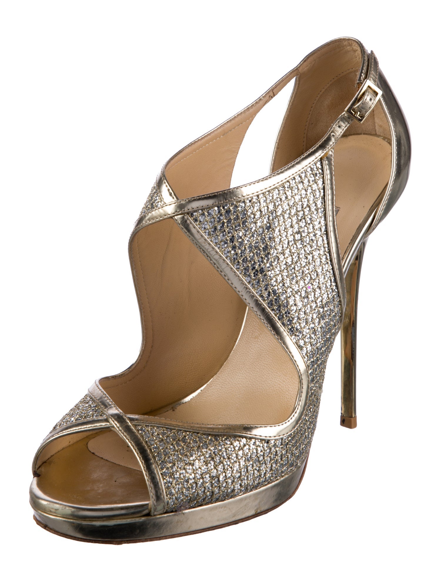 Jimmy Choo Glitter Glitter Accents Sandals