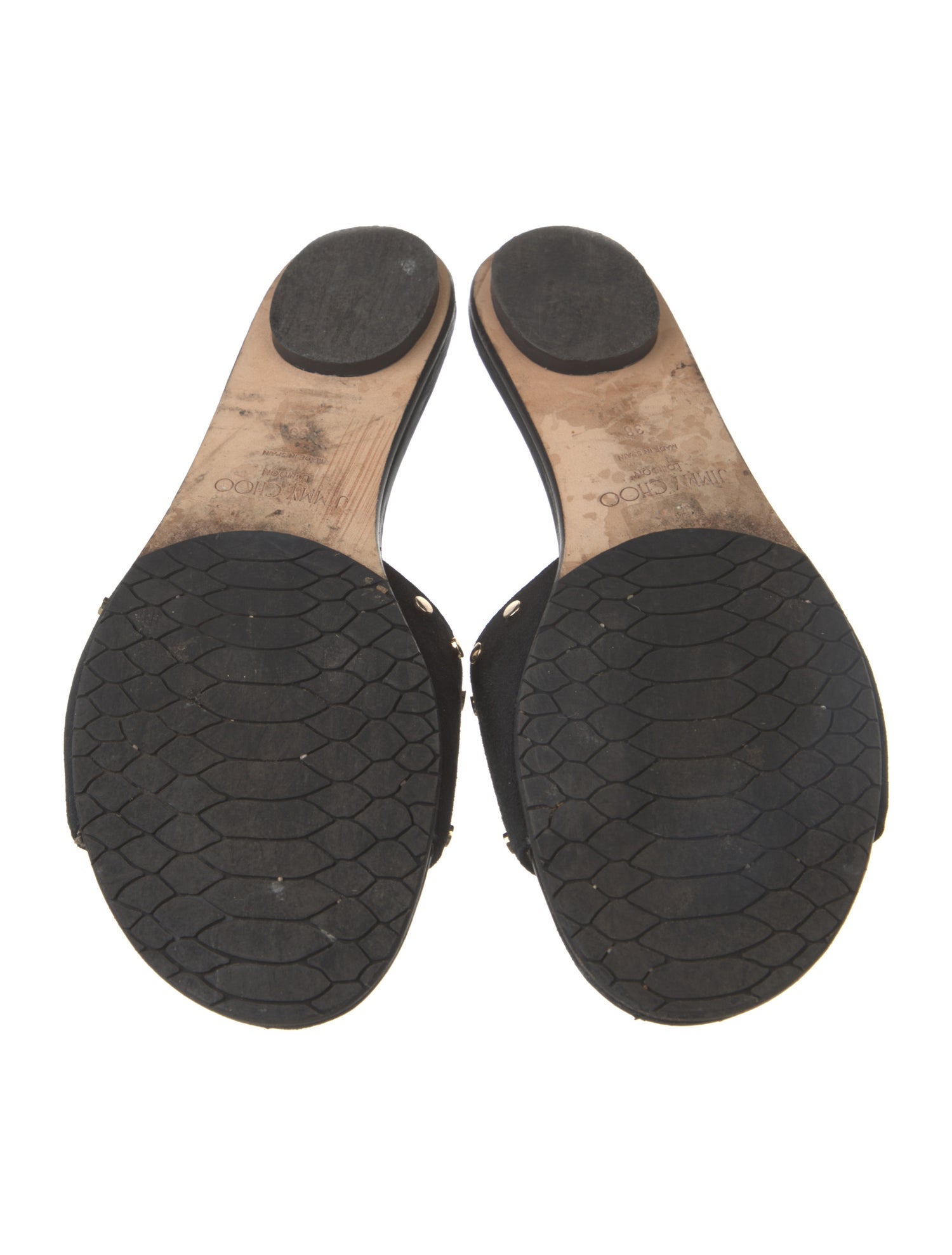 Jimmy Choo Suede Studded Accents Slides