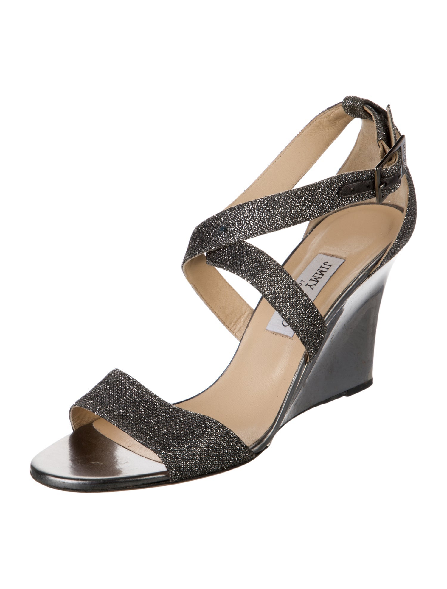 Jimmy Choo Glitter Glitter Accents Sandals