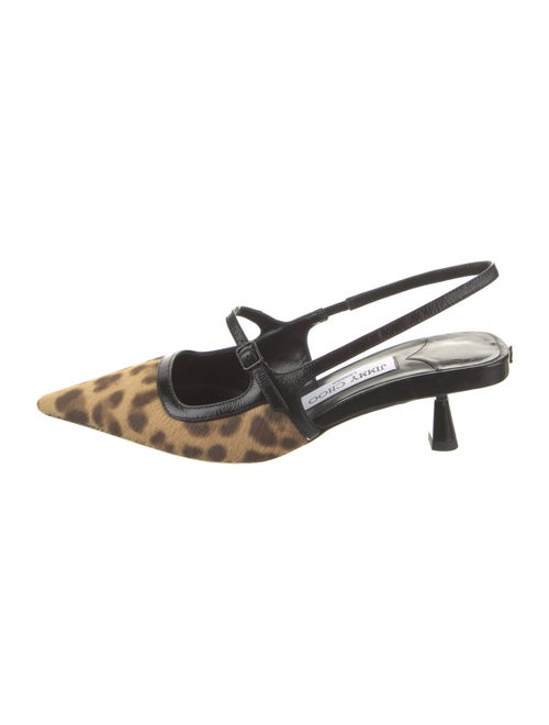 Jimmy Choo Ponyhair Animal Print Slingback Pumps