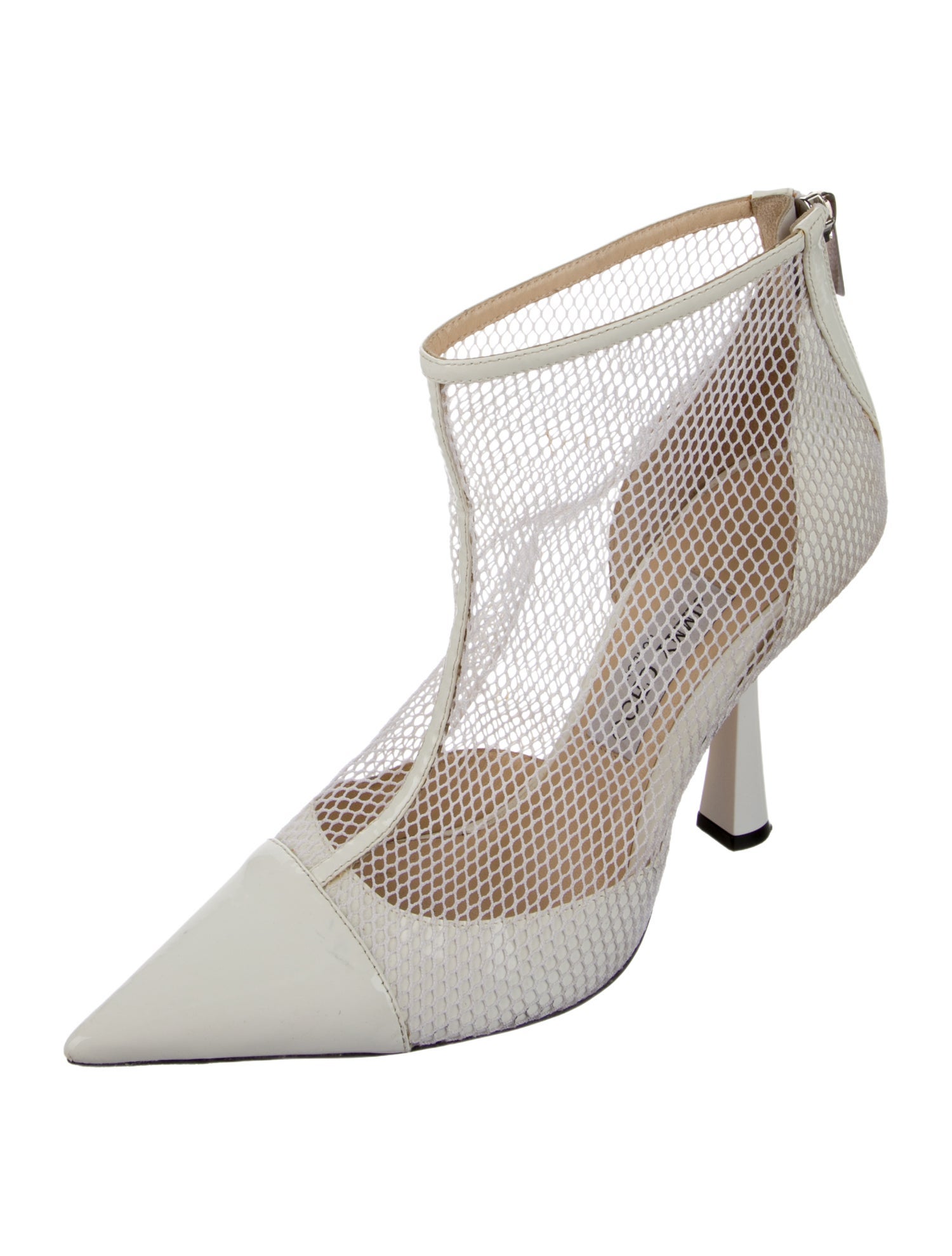 Jimmy Choo Leather Mesh Accents Boots