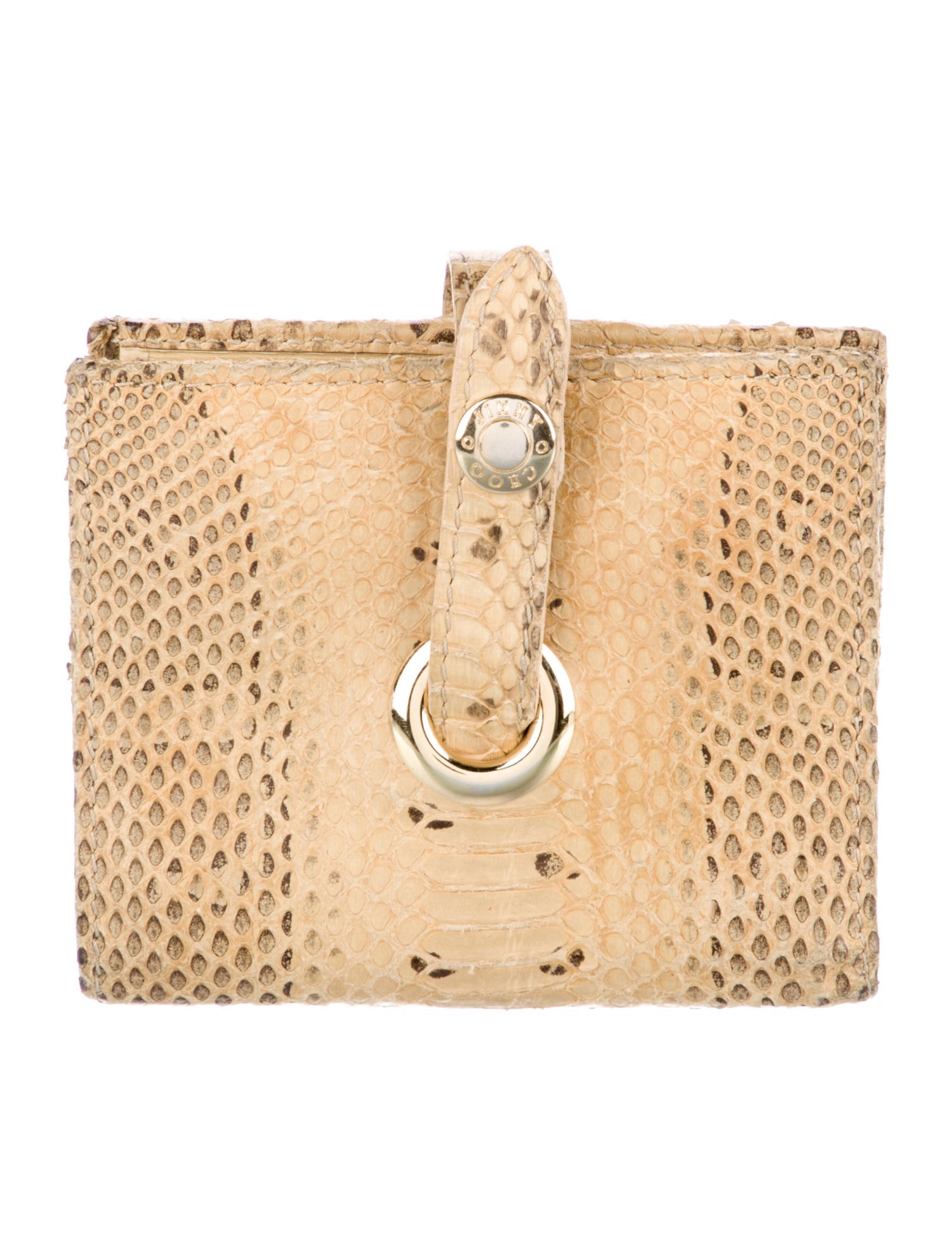 Jimmy Choo Embossed Leather Animal Print Compact Wallet