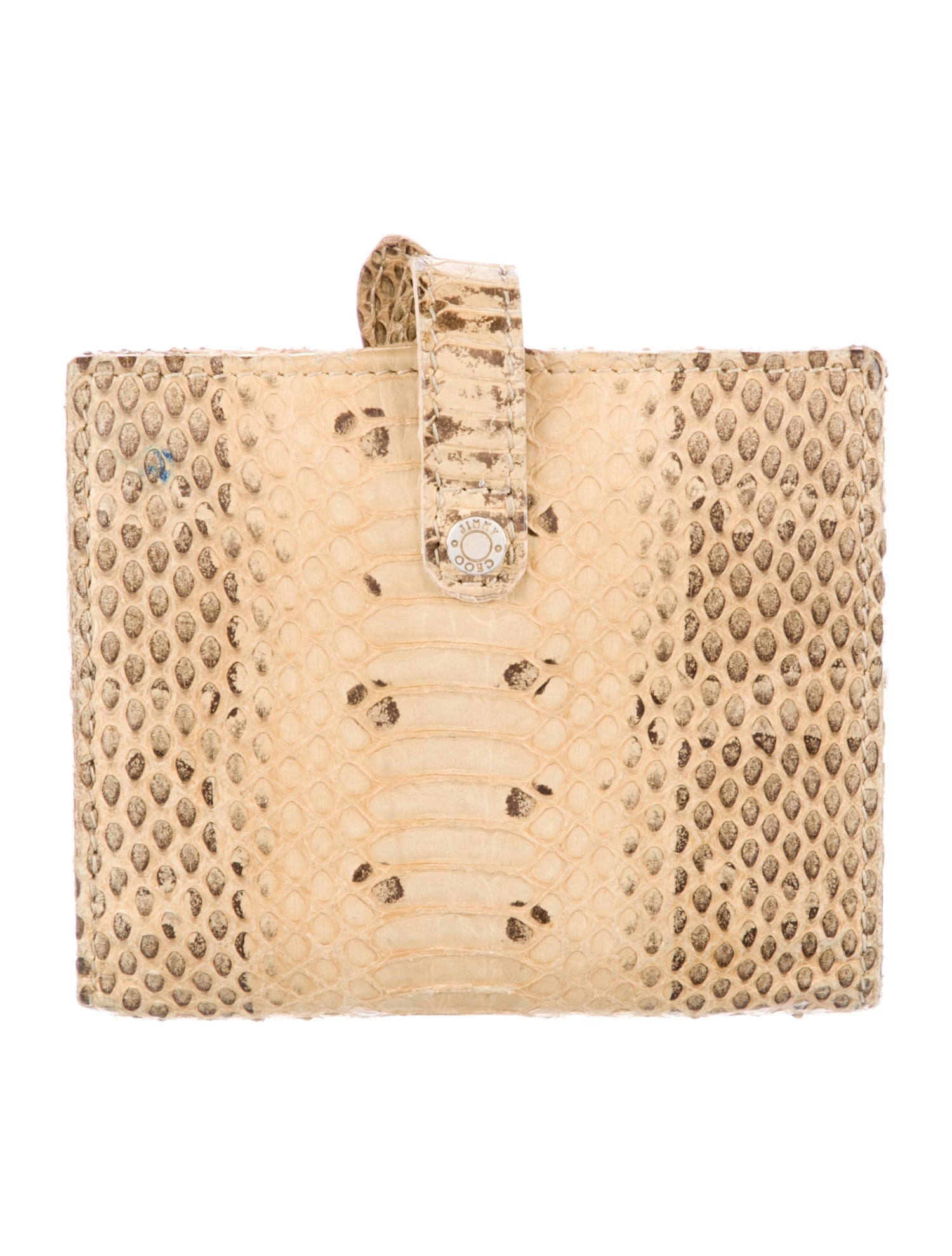 Jimmy Choo Embossed Leather Animal Print Compact Wallet