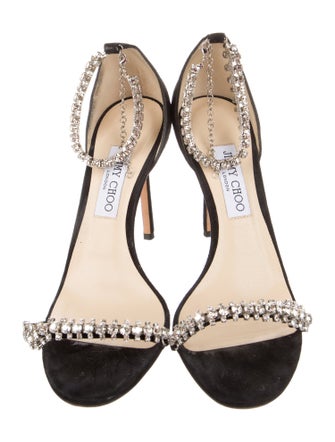 Jimmy Choo Suede Crystal Embellishments Sandals