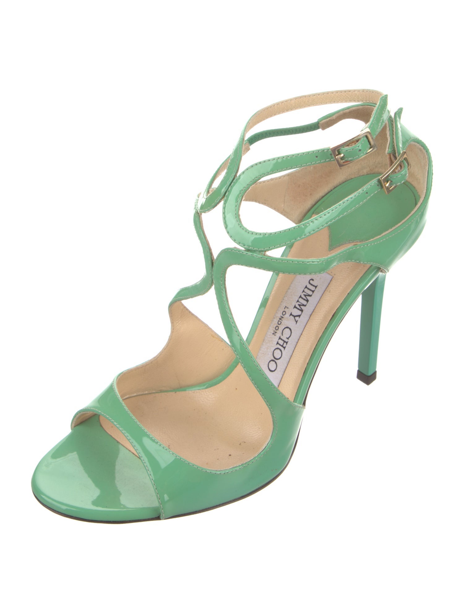 Jimmy Choo Patent Leather Cutout Accent Sandals