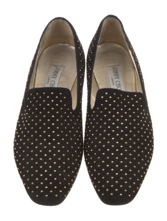 Jimmy Choo Suede Studded Accents Loafers