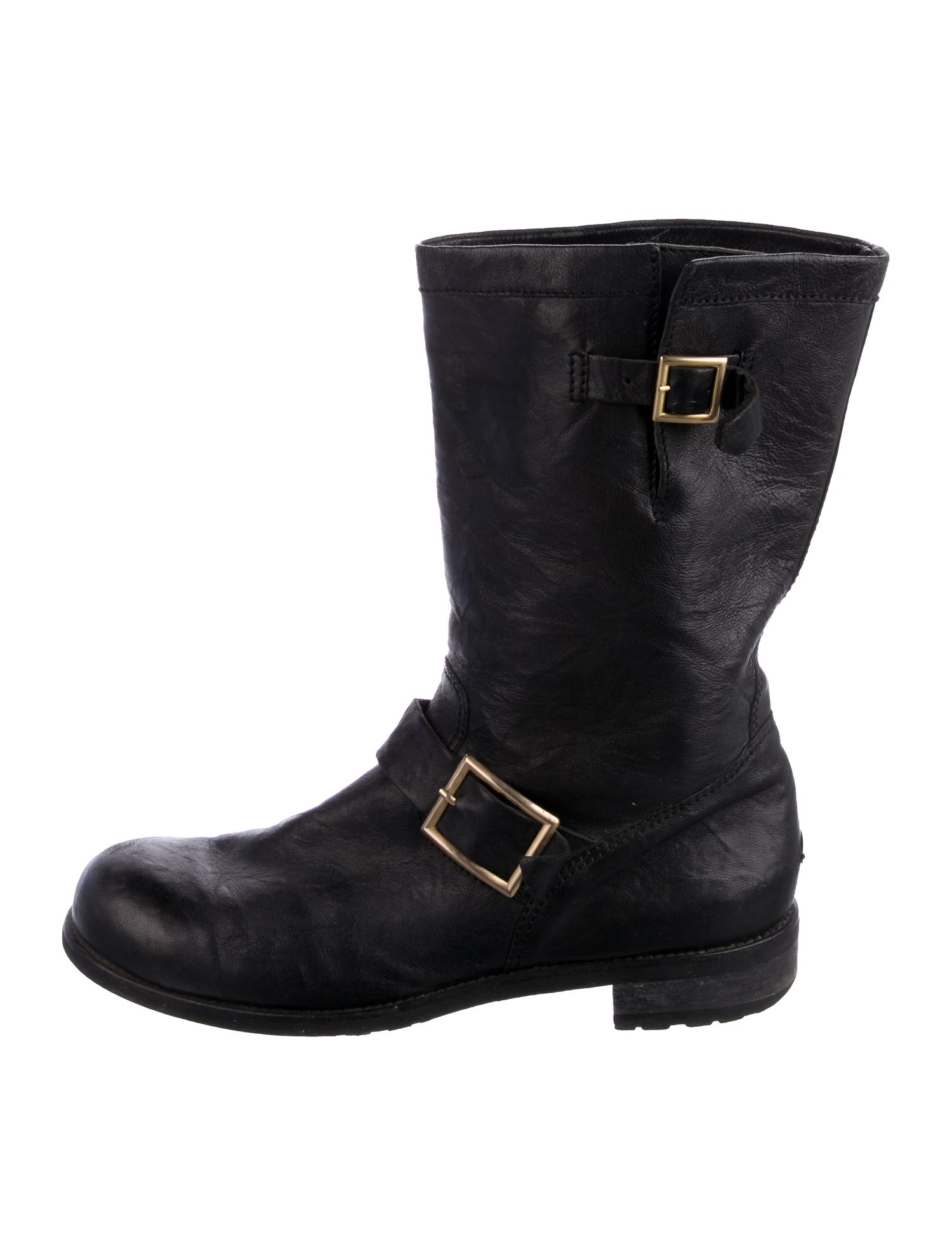 Jimmy Choo Signature Logo Leather Moto Boots