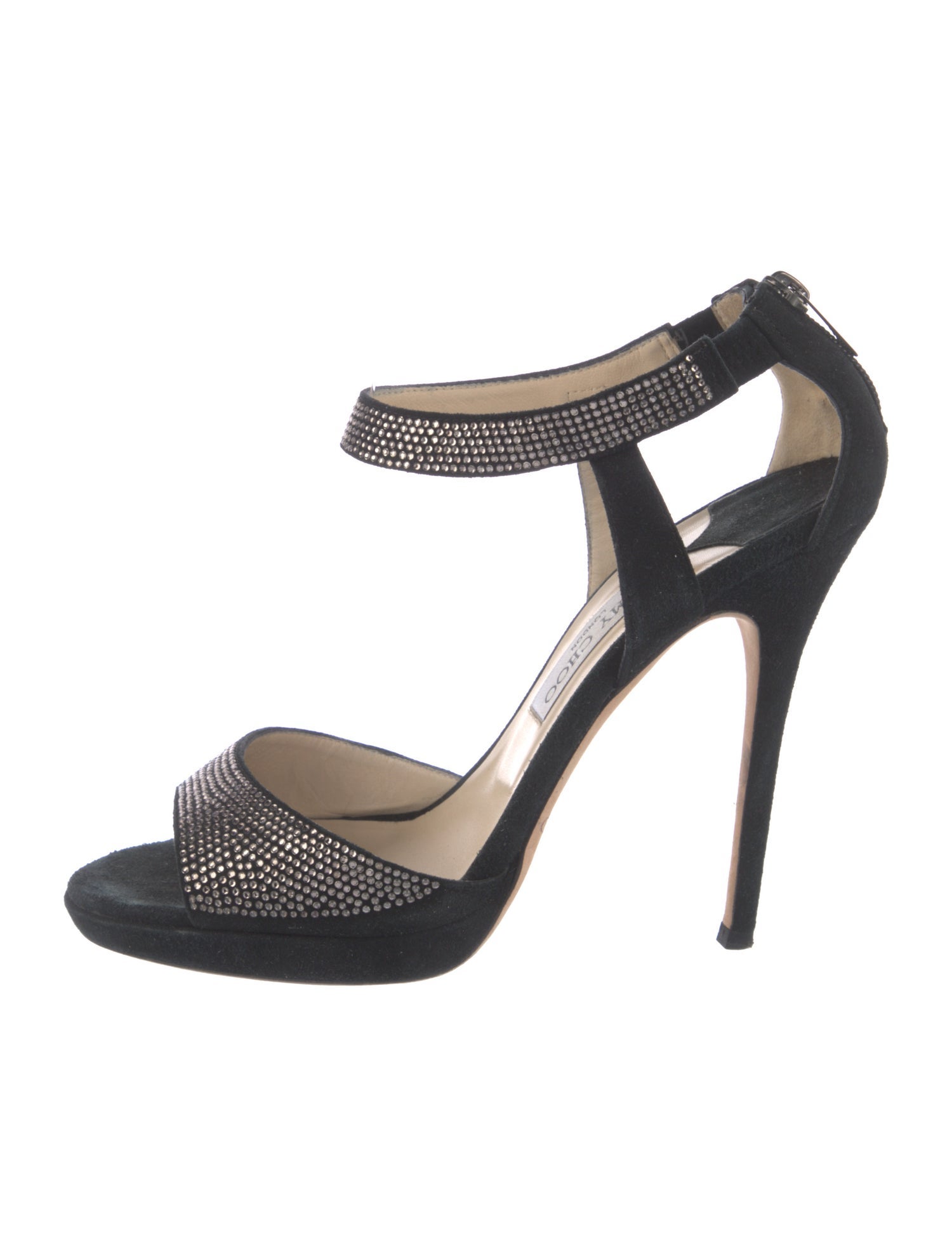 Jimmy Choo Suede Crystal Embellishments Sandals