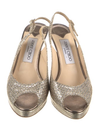 Jimmy Choo Glitter Glitter Accents Slingback Pumps