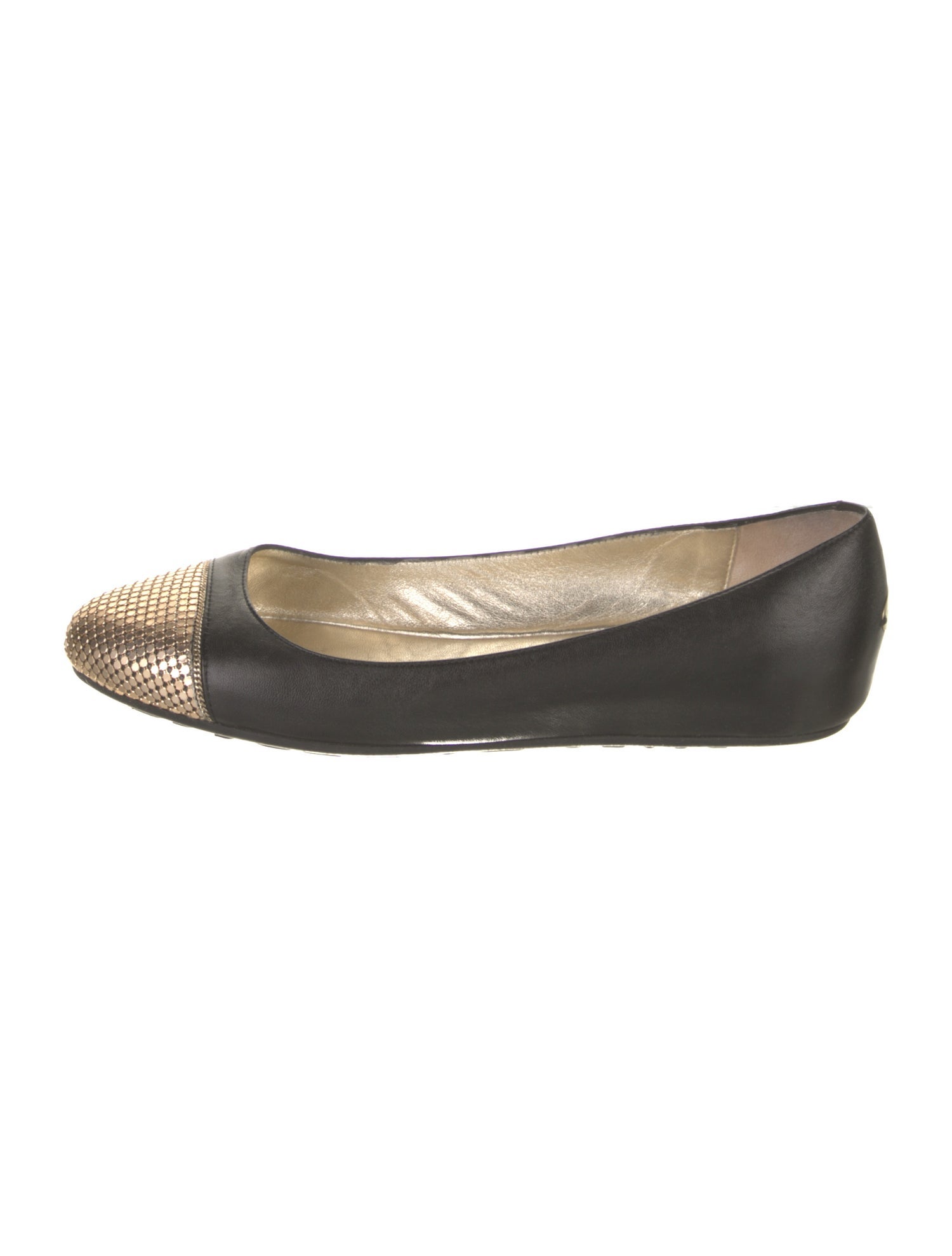 Jimmy Choo Leather Chain-Link Accents Ballet Flats