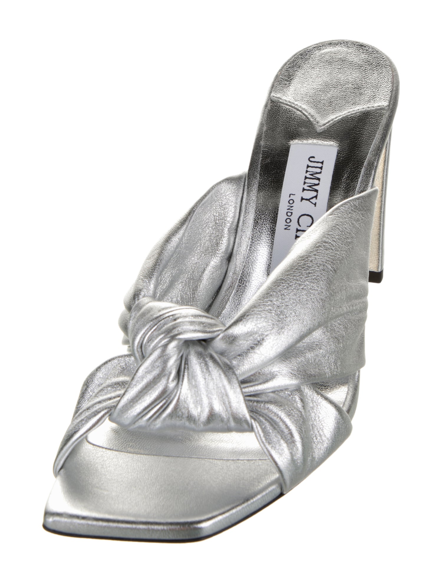 Jimmy Choo Leather Cutout Accent T-Strap Sandals