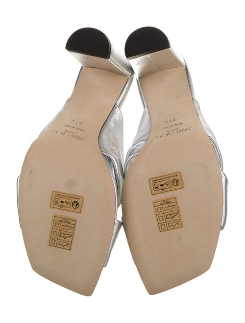 Jimmy Choo Leather Cutout Accent T-Strap Sandals