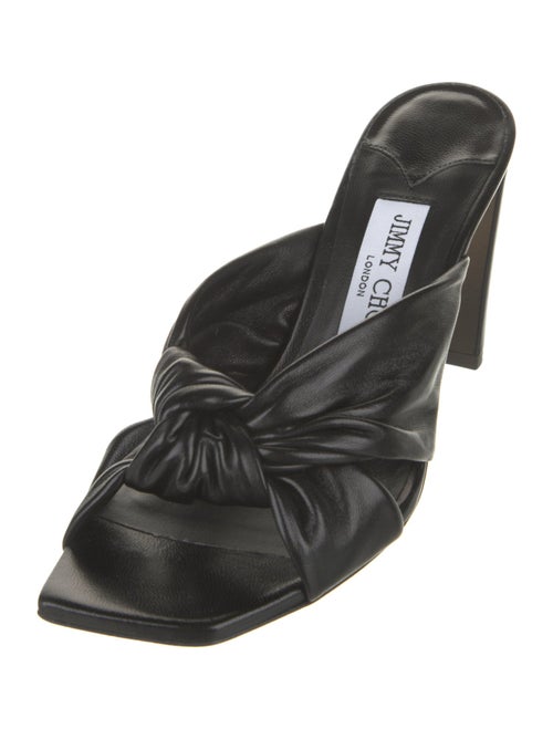 Jimmy Choo Leather Cutout Accent Slides