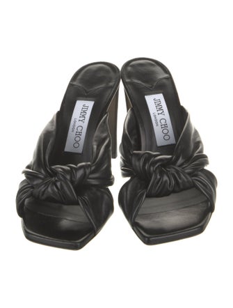 Jimmy Choo Leather Cutout Accent Slides