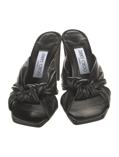 Jimmy Choo Leather Cutout Accent Slides