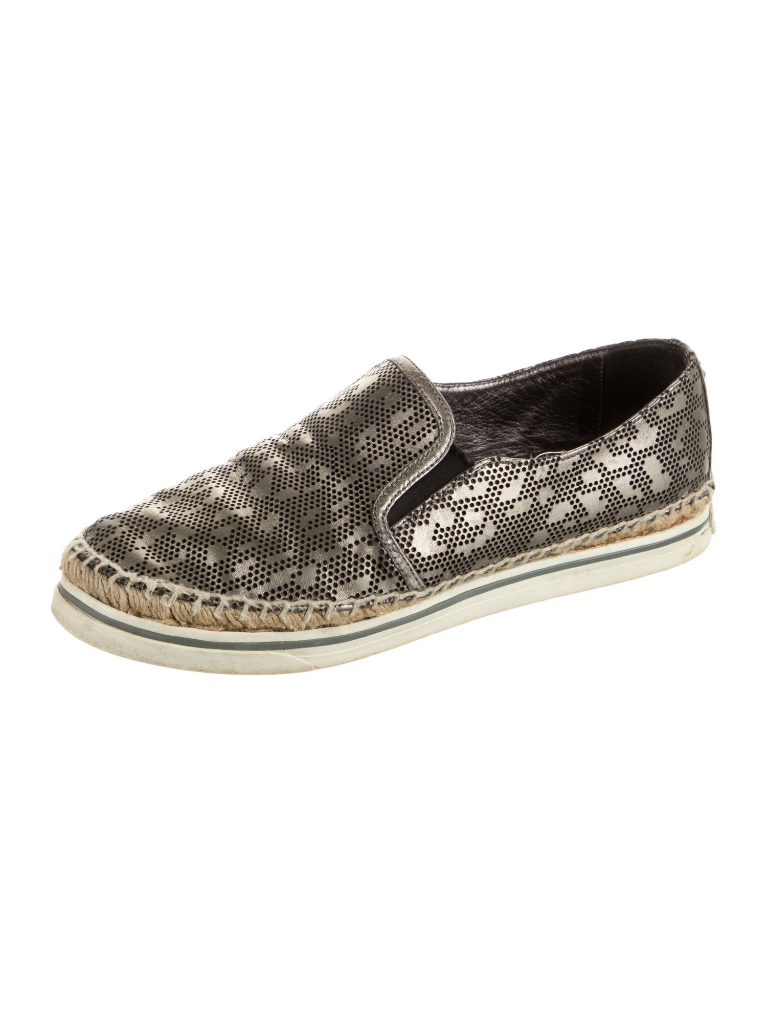 Jimmy Choo Leather Braided Accents Espadrille Sneakers