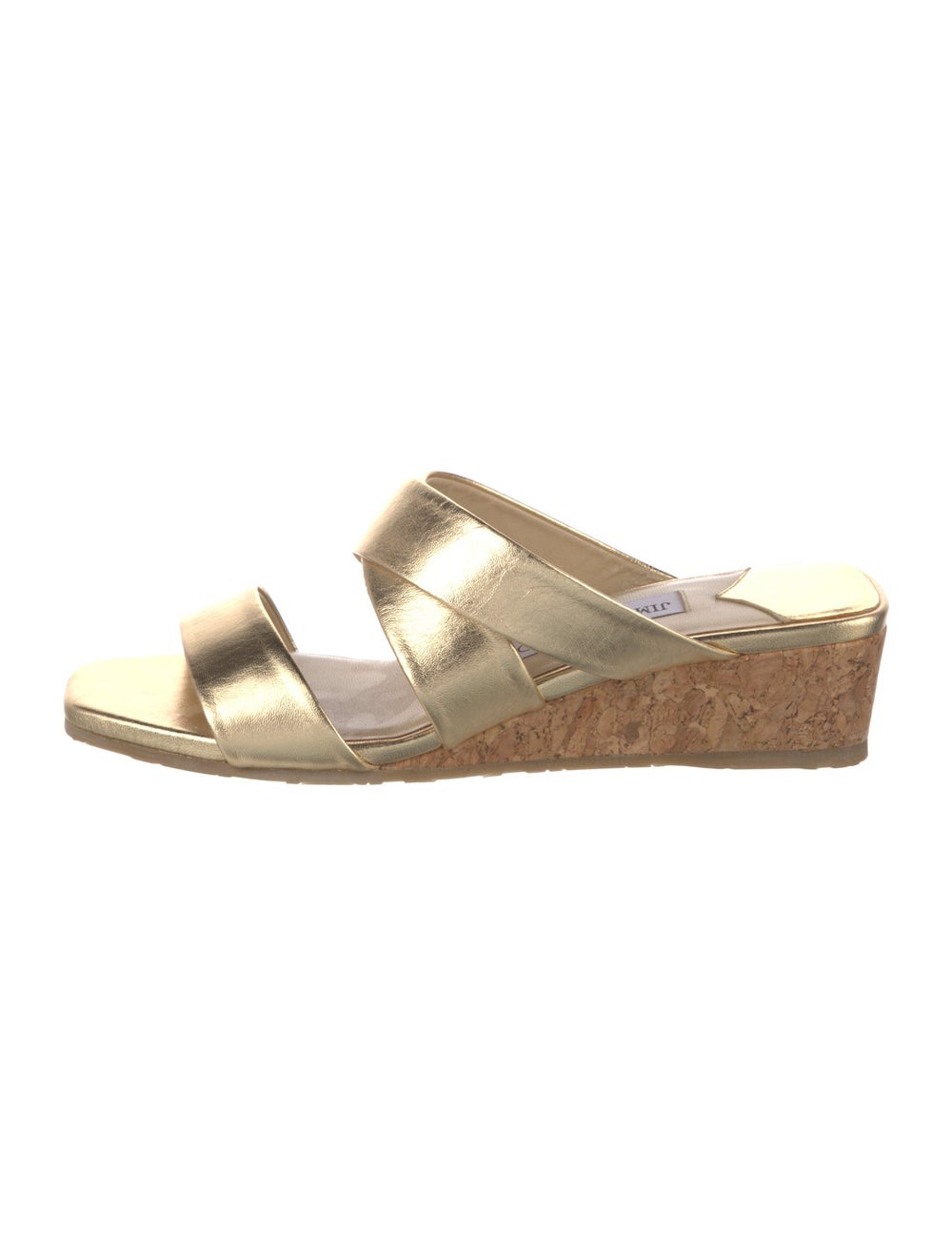 Jimmy Choo Leather Slides Gold Multistrap - image 1