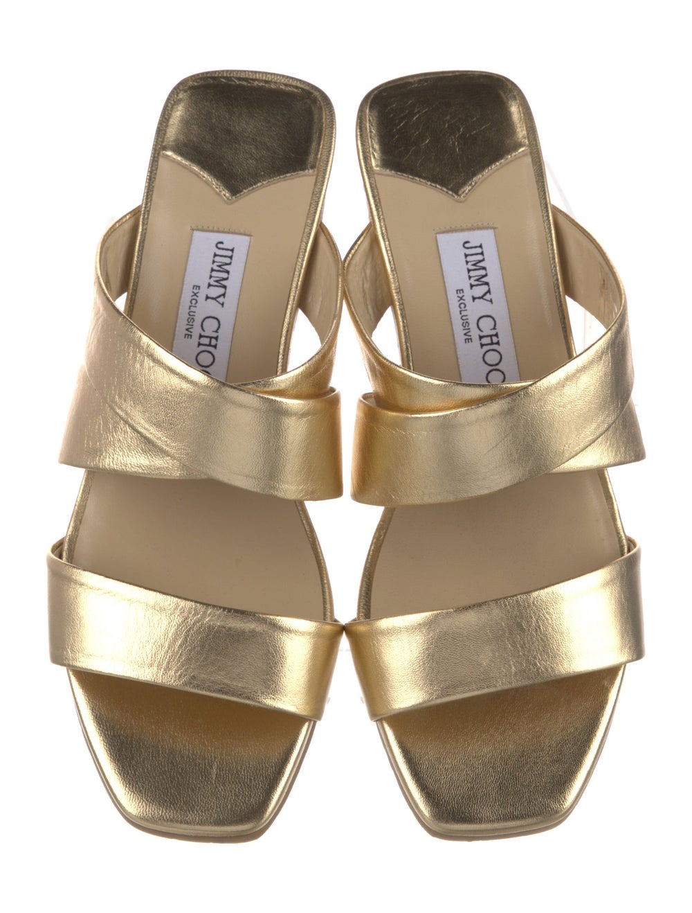 Jimmy Choo Leather Slides Gold Multistrap - image 3