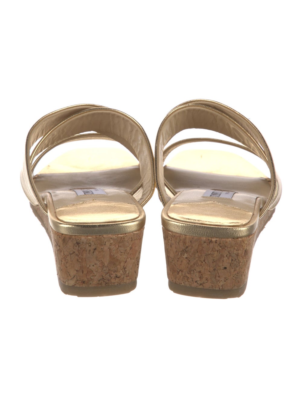 Jimmy Choo Leather Slides Gold Multistrap - image 4
