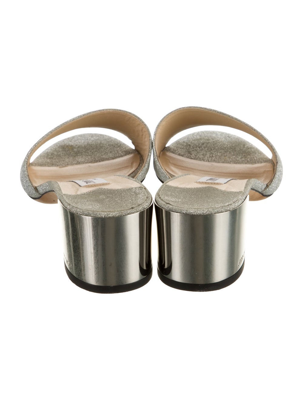 Jimmy Choo Glitter Slides Metallic & Silver - image 4