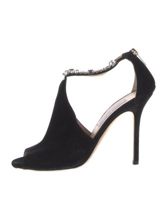 Jimmy Choo Suede Crystal Embellishments Sandals