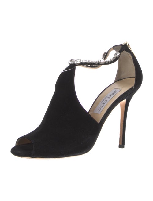 Jimmy Choo Suede Crystal Embellishments Sandals