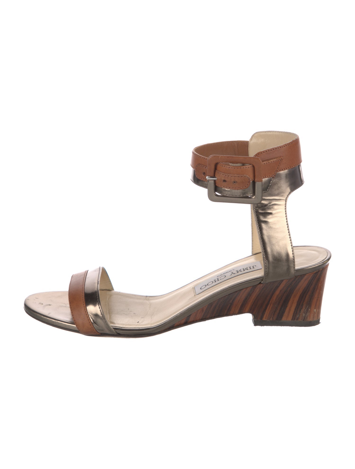 Jimmy Choo Leather Colorblock Pattern Slingback Flats