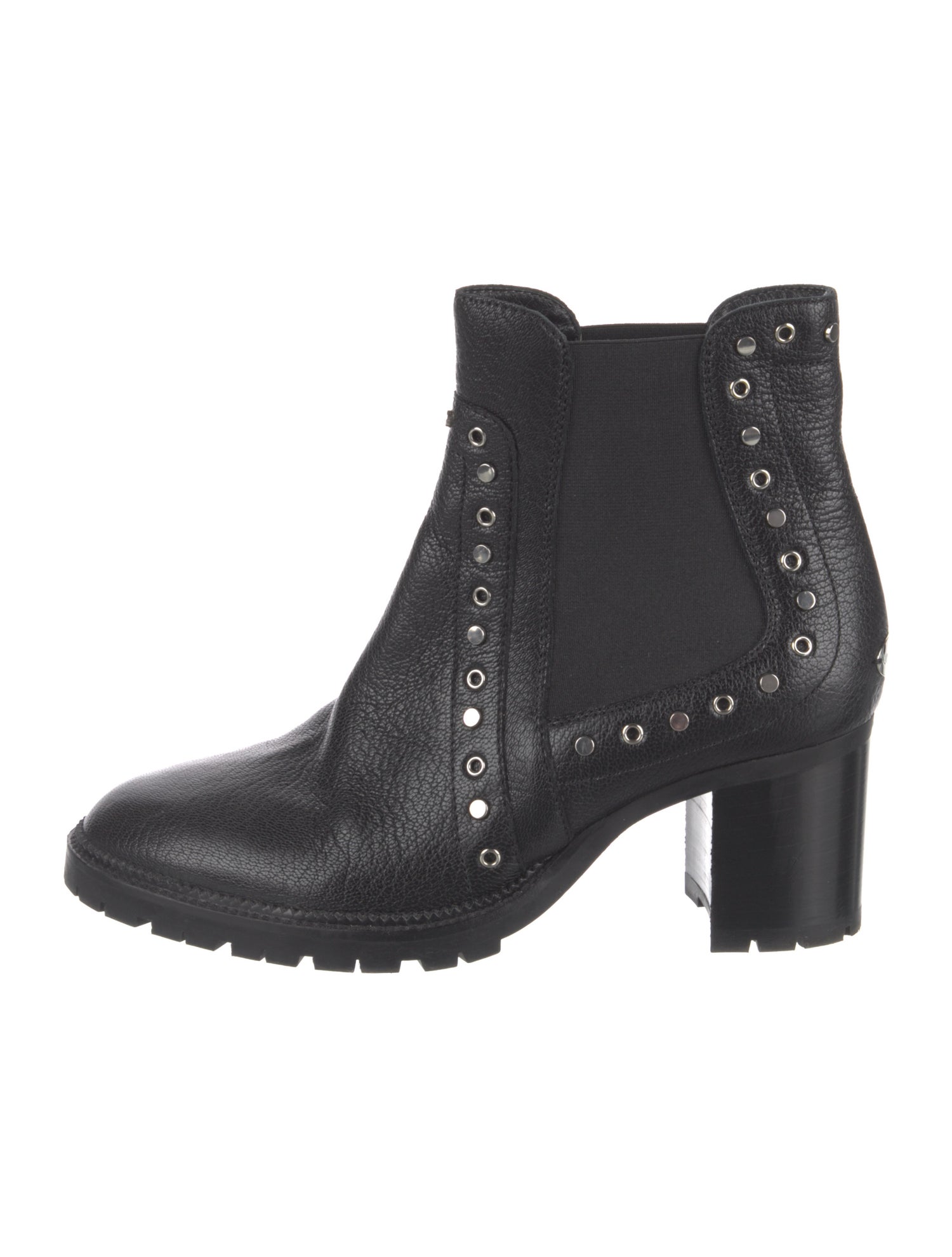 Jimmy Choo Leather Studded Accents Chelsea Boots
