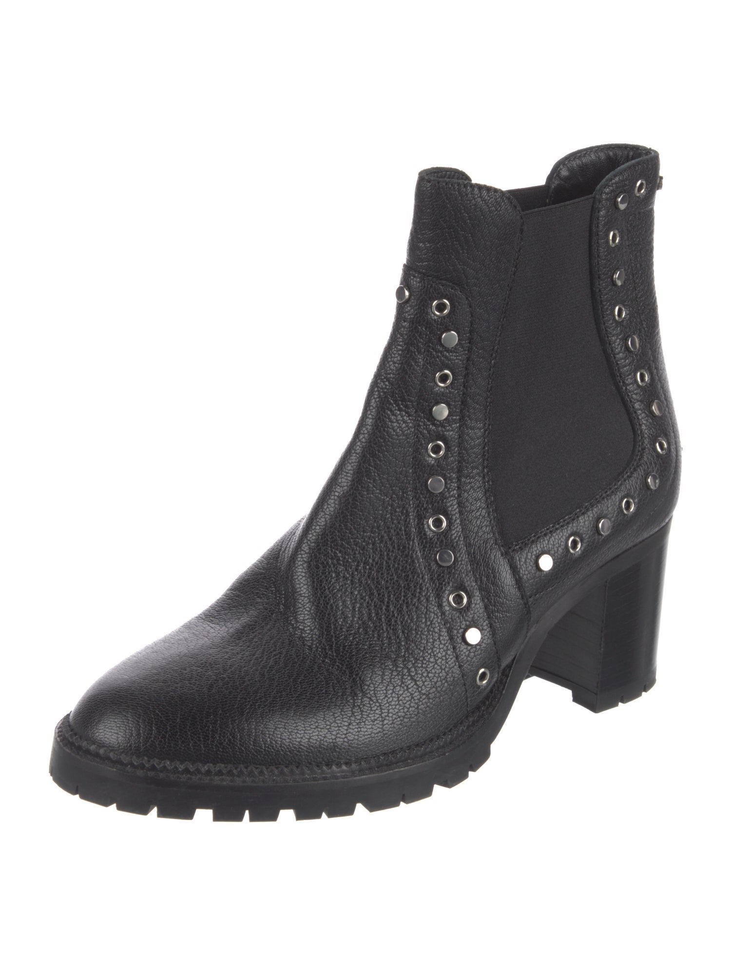 Jimmy Choo Leather Studded Accents Chelsea Boots