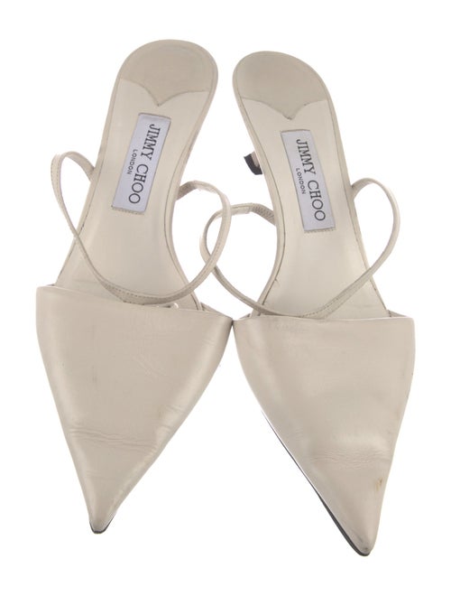 Jimmy Choo Leather Chain-Link Accents Slingback Pumps