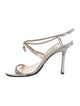 Jimmy Choo Leather Crystal Embellishments Sandals