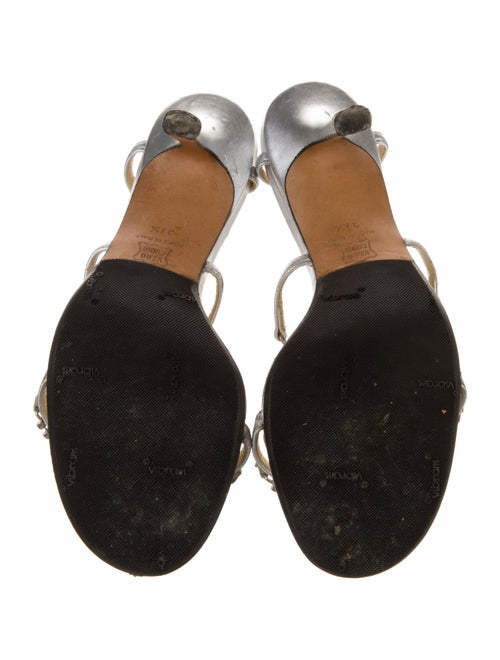 Jimmy Choo Leather Crystal Embellishments Sandals