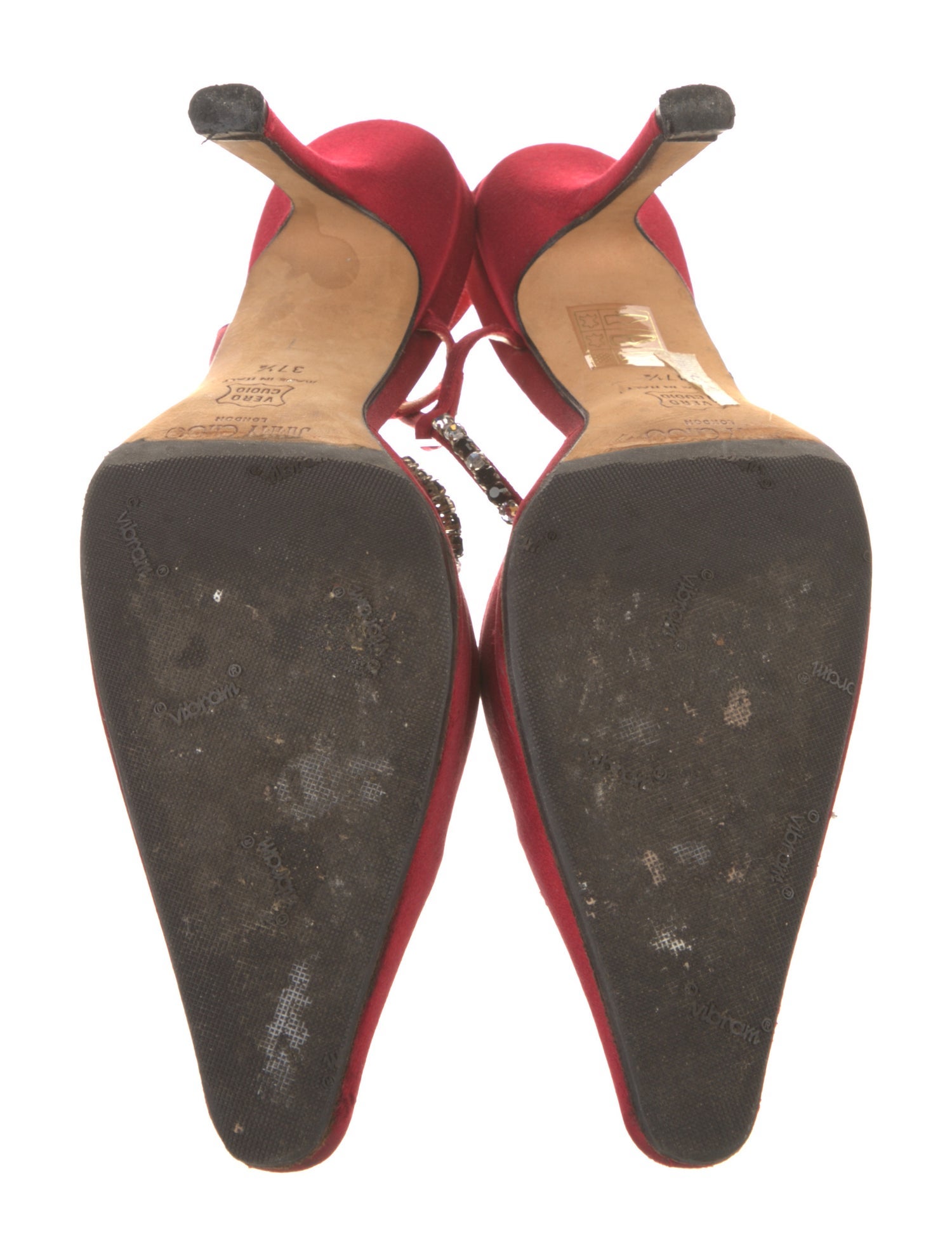 Jimmy Choo Satin Crystal Embellishments Pumps