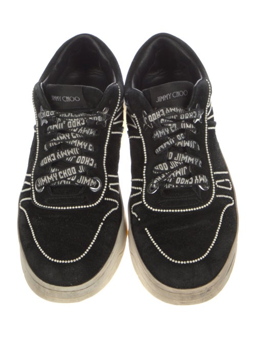 Jimmy Choo Faux Pearl Accents Suede Sneakers
