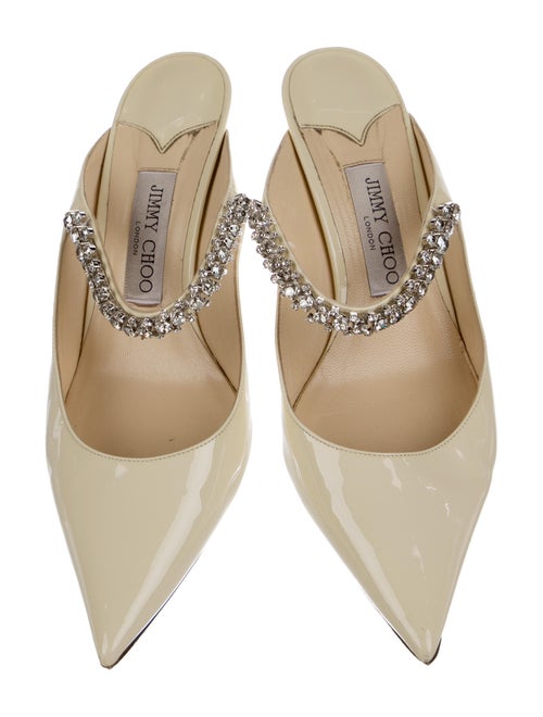 Jimmy Choo Patent Leather Crystal Embellishments Mules