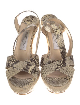 Jimmy Choo Snakeskin Animal Print Espadrilles